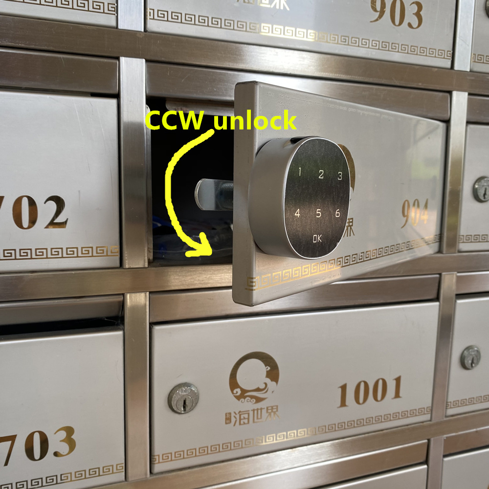 Singapore anticlockwise CCW unlock electronic 6 digit code combination mailbox digital lock