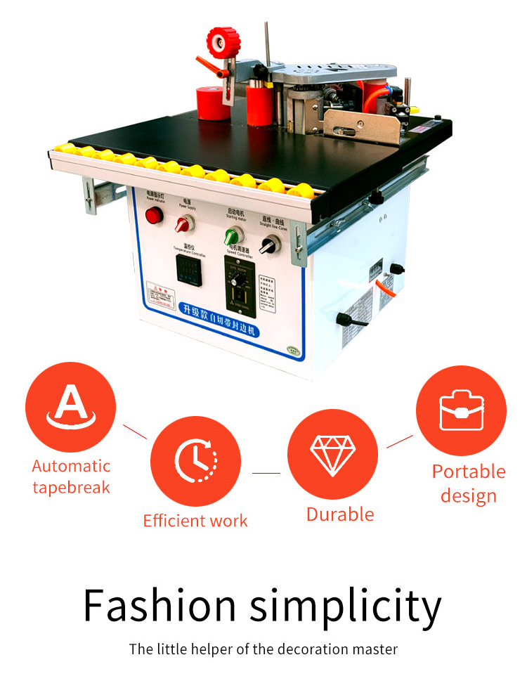 Edgebander Small Curved Straight Manual Banding Machine With Trimming Woodworking Mini Edge Bander