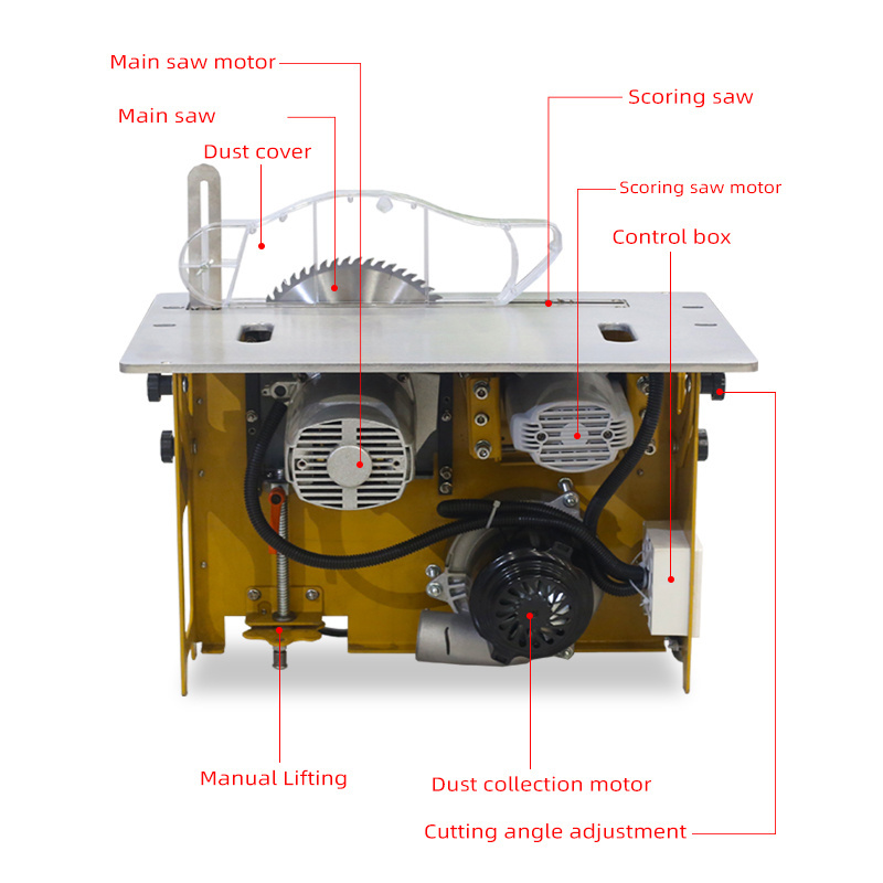 JT160 Chinese hot sale mini multifunction sliding panel table saw wood table saw machine double blade sliding table saw for sale