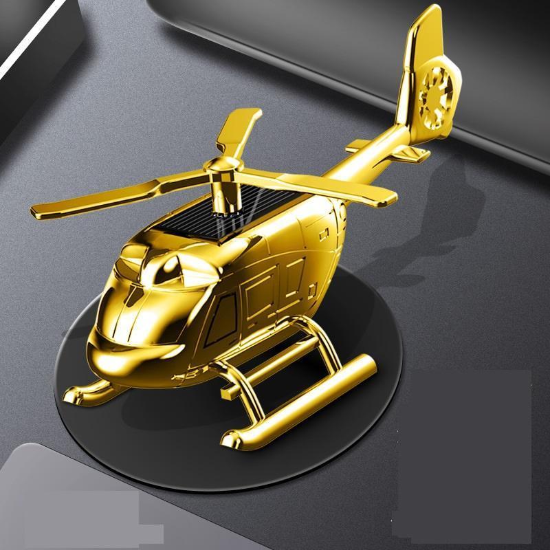 2023 Alloy Solar Energy Car Vehicle Helicopter Air Freshener Aromatherapy Solar Rotating Car Perfume Diffuser Ornaments