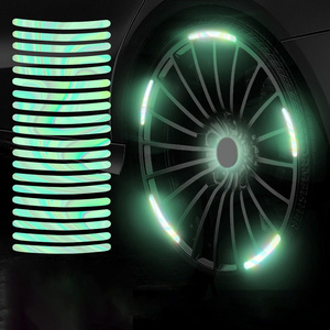 20pcs Per Set Wheel Hub Decals Reflective Car Reflector Strips Tape Rim Stickers