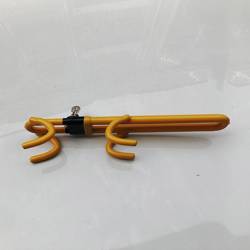 Universal Fit Cars Steering Wheel Lock Anti-Theft Car Device Wheel Lock Adjustable Length Clamp Yellow Double Hook Locks