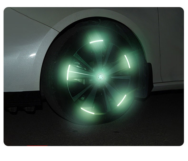 20pcs Per Set Wheel Hub Decals Reflective Car Reflector Strips Tape Rim Stickers