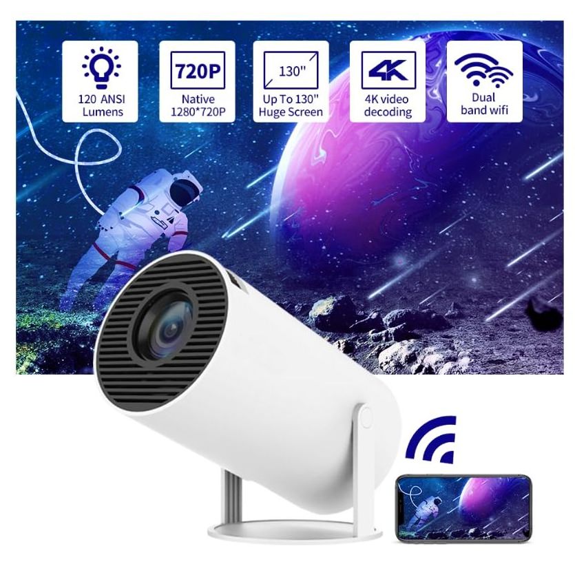 Hot Sale Projector 4K Android 11 Dual Wifi6 200 ANSI Allwinner H713 BT5.0 1080P 1280*720P Home Cinema Outdoor portable Projetor