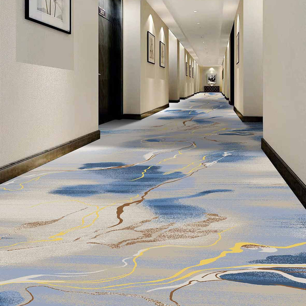 Luxury 5 Star Corridor Hotel Lobby Modern Design Carpet Axminster Carpet Wall To Wall Print Moquette Carpets Supplier