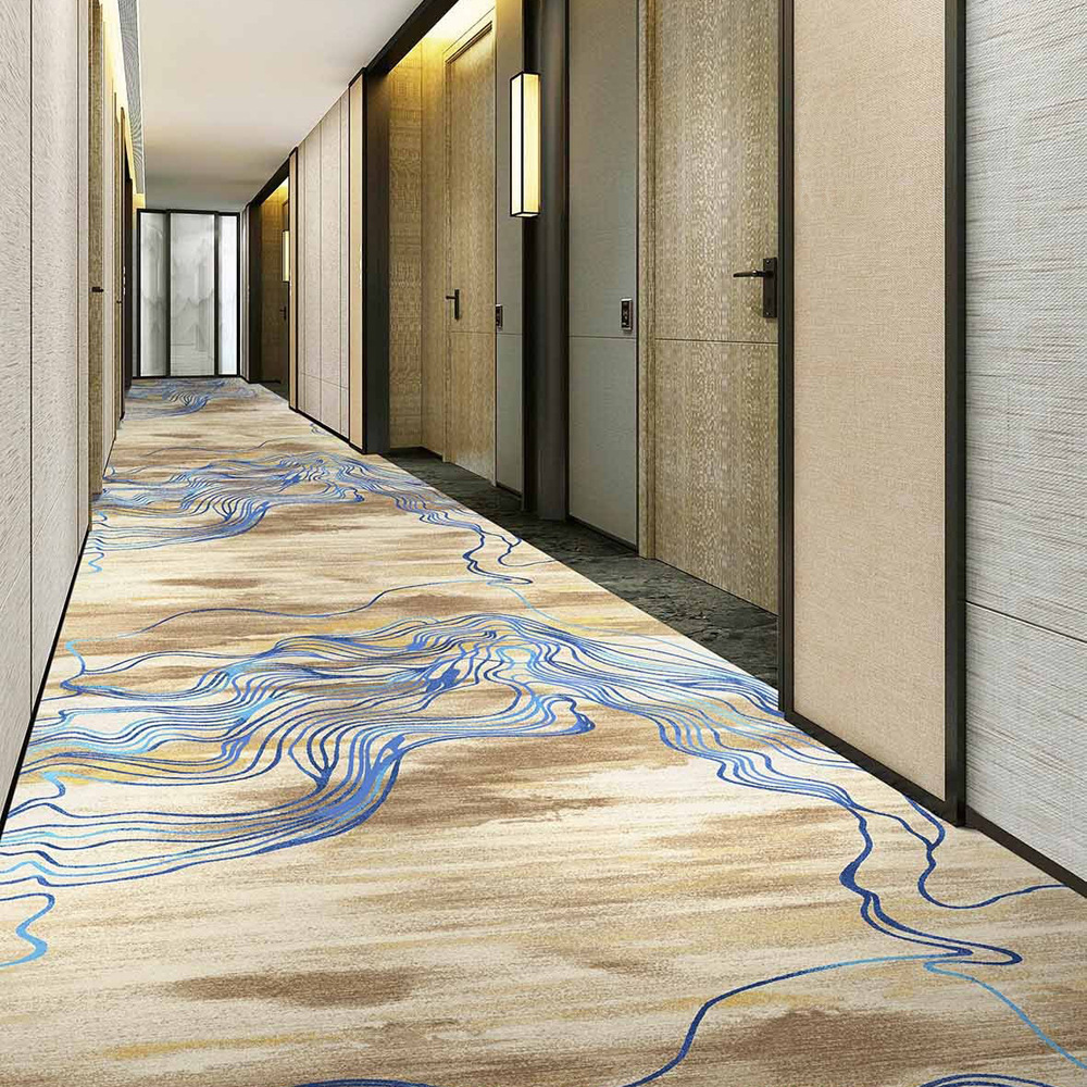 Luxury 5 Star Corridor Hotel Lobby Modern Design Carpet Axminster Carpet Wall To Wall Print Moquette Carpets Supplier