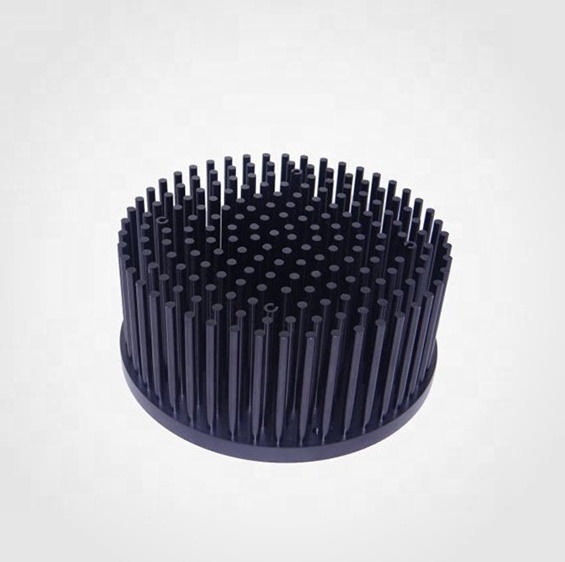 Factory Supplying 140mm 50-65W Cold Forging Aluminium Radiator CNC Machining Flexible LED Aluminium Anodizing Heat Sink