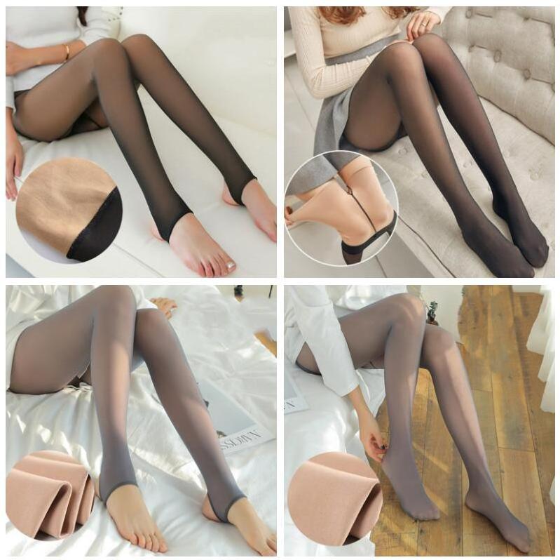 RUIQUWIN Winter Tights Skin Fleece Effect High Waist Polar Pantyhose Socks Women Winter Warm Leggings Wool Leggings