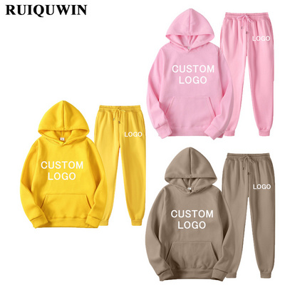 RUIQUWIN Custom Logo Tracksuit Design Unisex Track Suit Sportswear Men Joggers Suits Set Sweatpants Hoodie Set