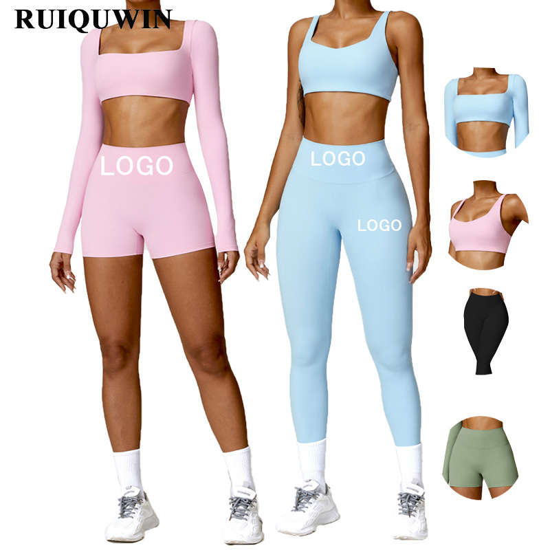 RUIQUWIN New Arrival Womens Tights Seamless Fitness Activewear Sets Workout Sets For Women High Quality Gym Wear Women Sets