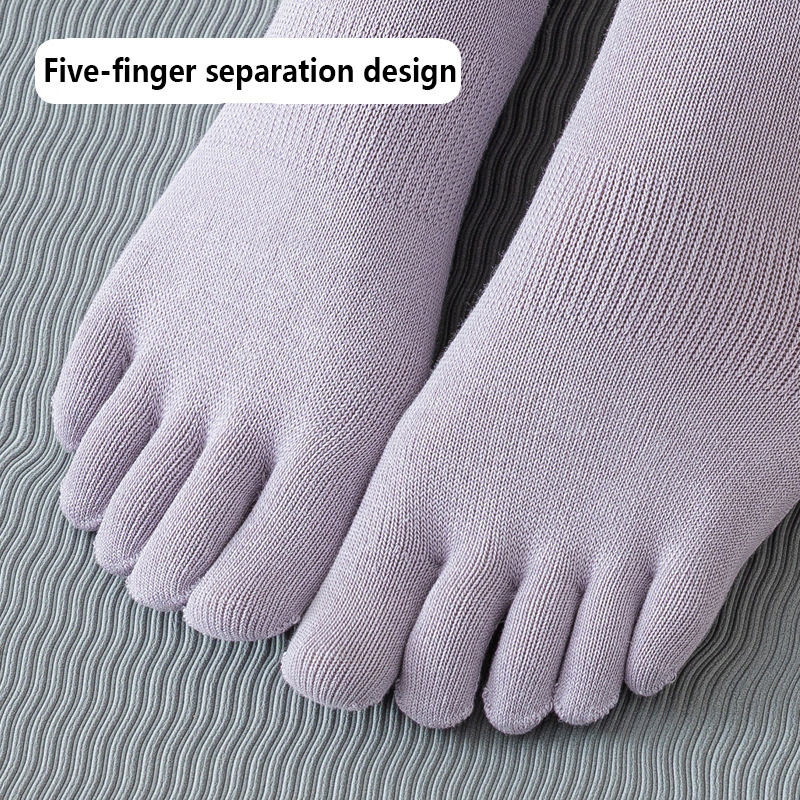 Hot Selling Anti Slip Yoga And Pilates Cotton Five Toe Socks Non Slip Custom Fitness Sports Breathable Socks