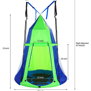 40 Inch Kids Tree Saucer Swing with Protective Tent