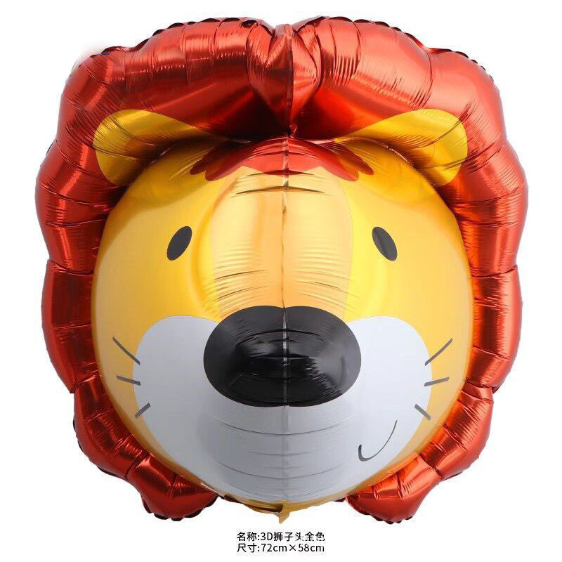 4d animal head foil balloon monkey elephant bear lion head cartoon helium balloon for kids play birthday party decor supplies