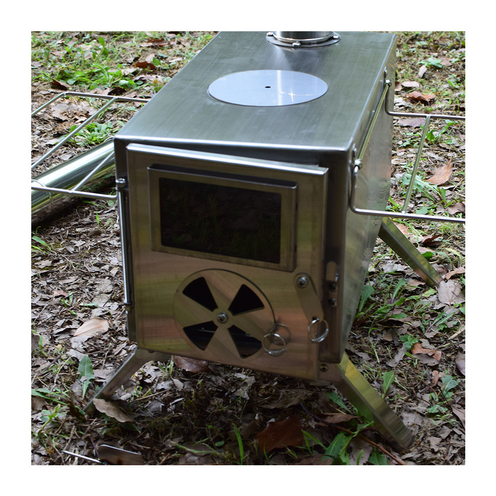 Rison Portable Stove For Outdoor Cooking Drinking, 304 Stainless Steel Rocket Stove Outdoor Camping Wood Burning