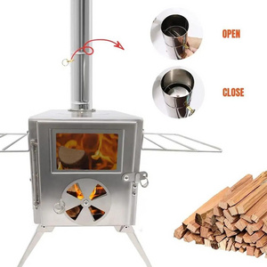 Rison Portable Stove For Outdoor Cooking Drinking, 304 Stainless Steel Rocket Stove Outdoor Camping Wood Burning