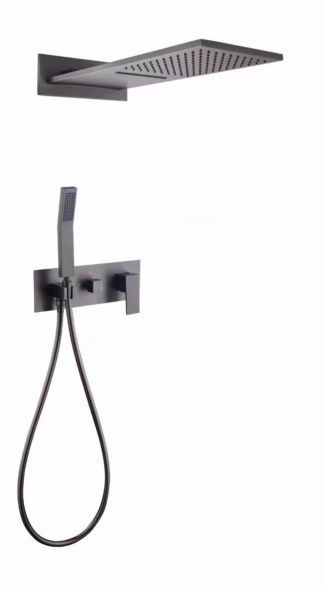 square black gold grey brass momali hotel bathroom rain shower concealed install bath shower faucet