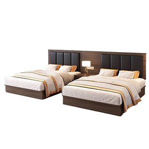 Factory direct sales hotel furniture bedroom furniture king size bed frame with headboard modern and minimalist style hotel bed