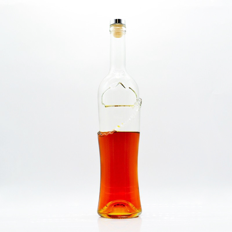 clear liquor glass bottle