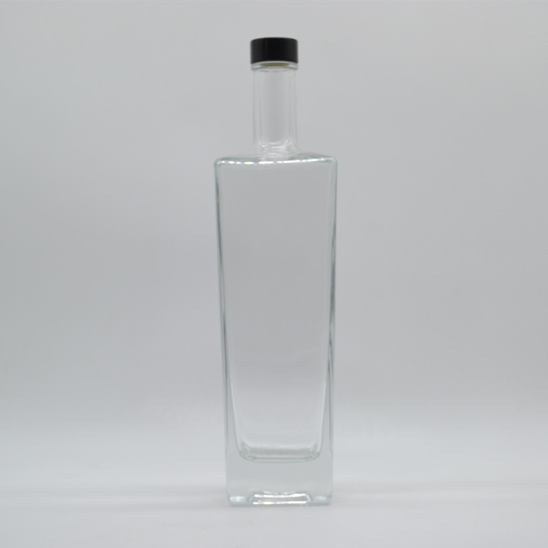 Wholesale 1000ml 100ML 700ml 750ml Square Glass Bottle 500ml Gin Whisky Vodka Wine Spirit Square bottle glass