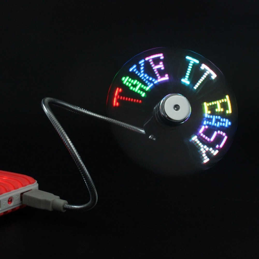 Flexible USB Message Fan RGB Multicolor Software Programmable  LED Fan OEM Customized logo for PC computer Laptop