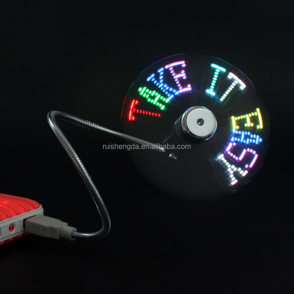 Flexible USB Programmable Message Fan Software Program LED Messaege Fan Wholesale Multicolor LED fan with Text