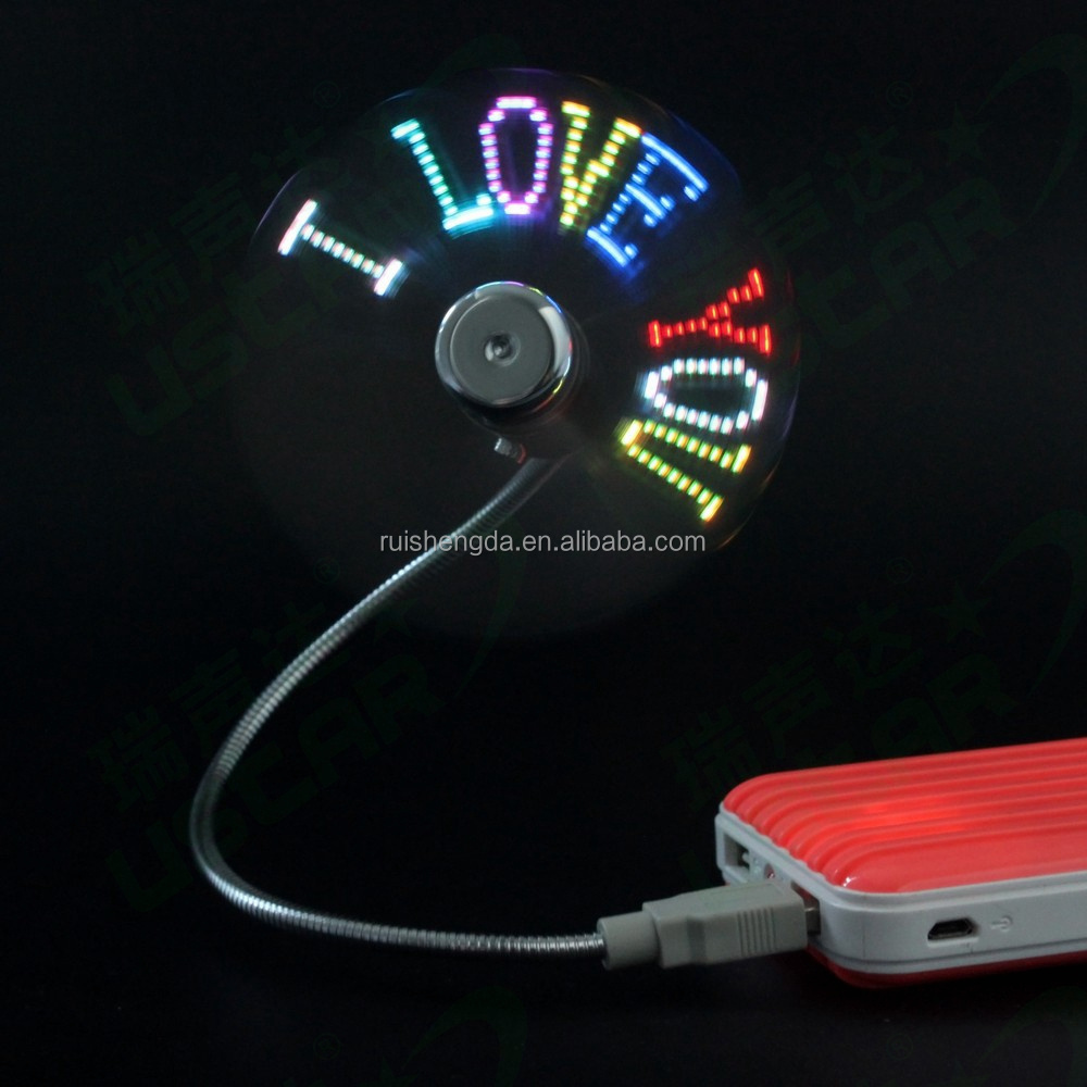 Flexible USB Programmable Message Fan Software Program LED Messaege Fan Wholesale Multicolor LED fan with Text