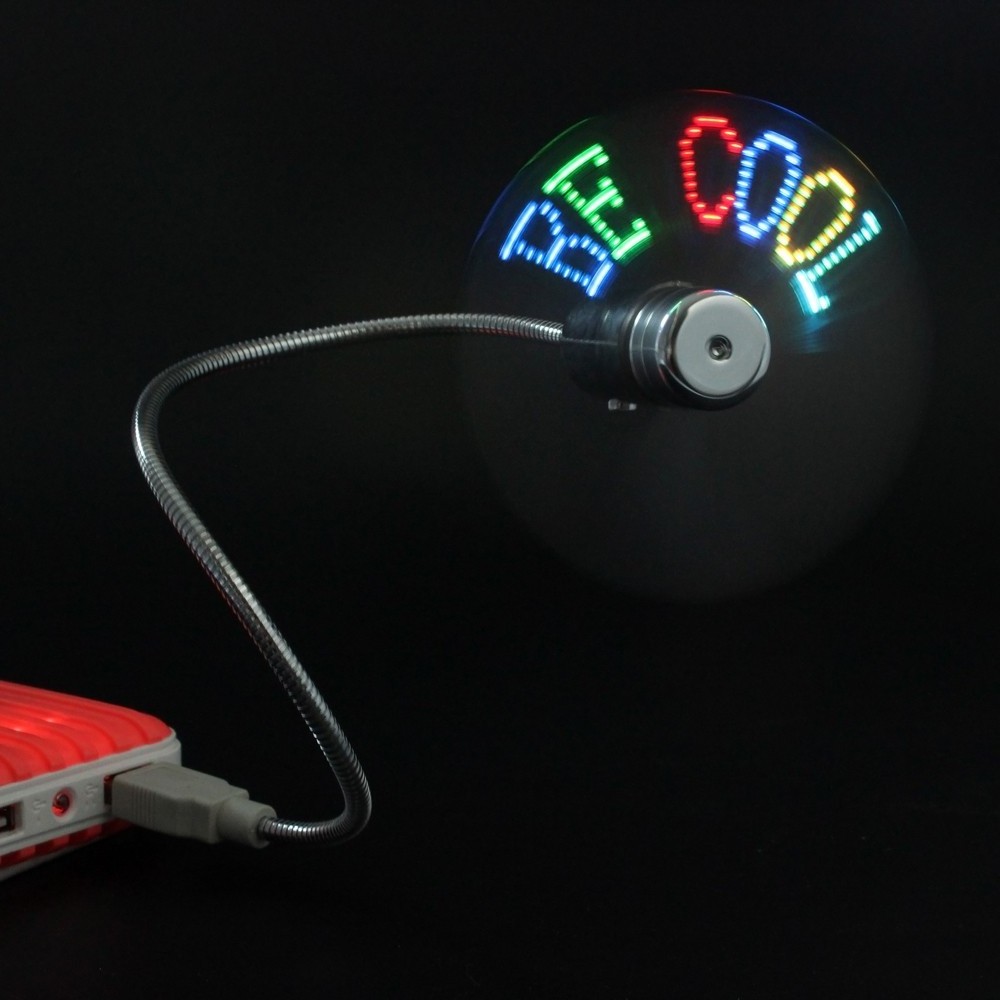 Flexible USB Message Fan RGB Multicolor Software Programmable  LED Fan OEM Customized logo for PC computer Laptop