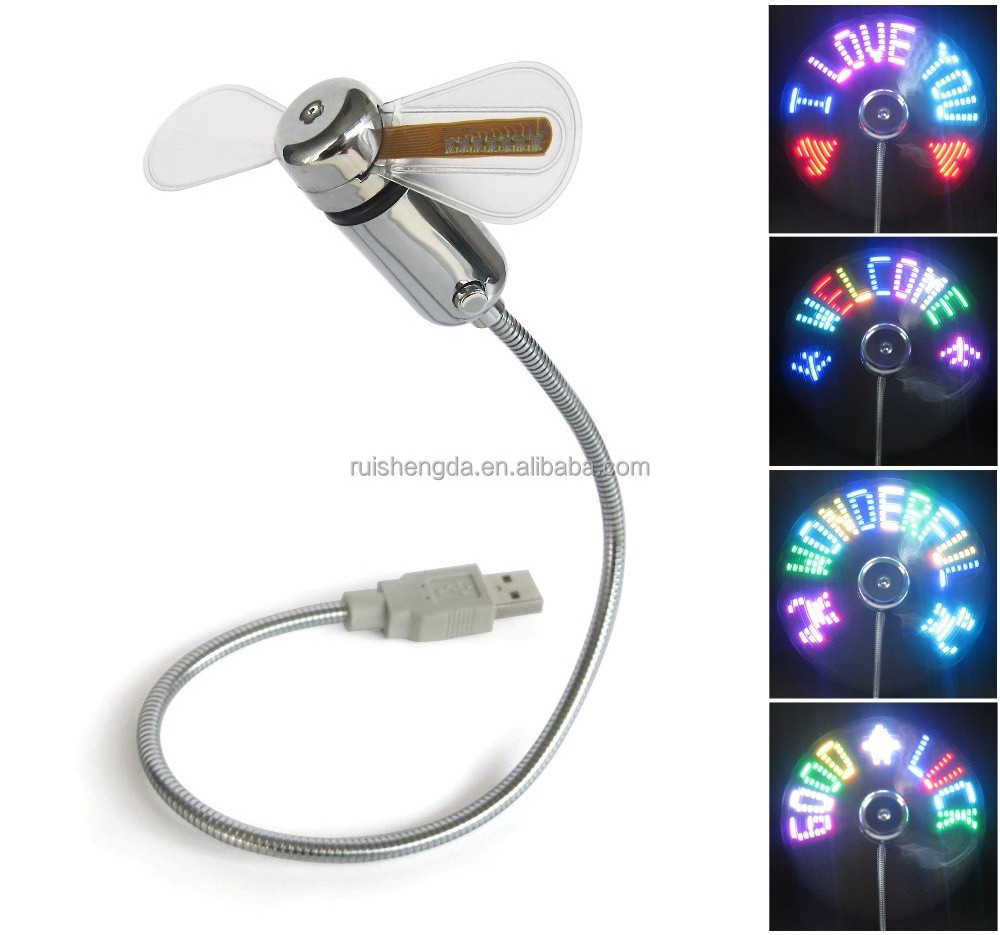 Flexible USB Programmable Message Fan Software Program LED Messaege Fan Wholesale Multicolor LED fan with Text