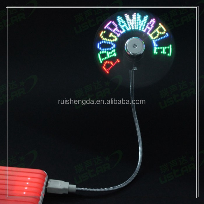 USB Programmable Message Fan LED Messaege Fan Direct Factory RGB Multicolor Desktop Computer, Laptop CE/ ROHS/EMC UF-211-06RGB