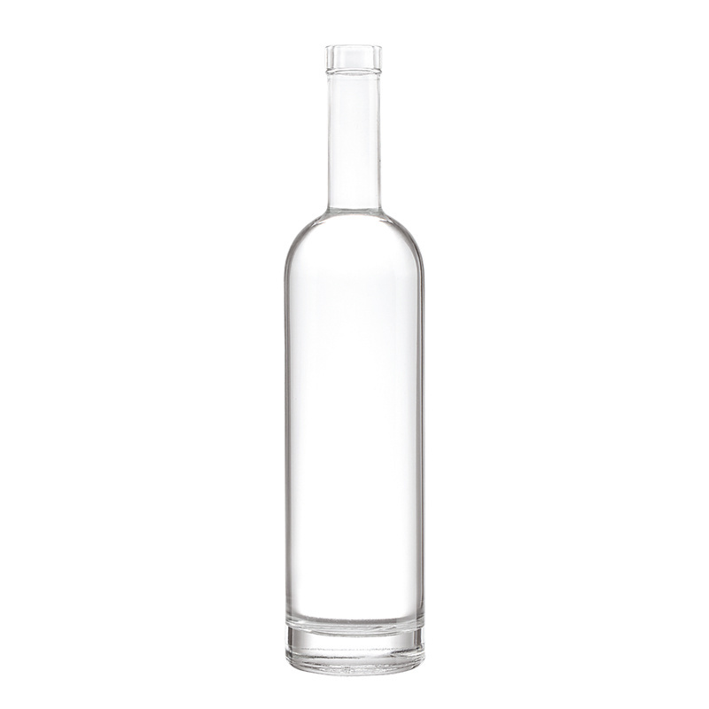 High quality super flint clear glass bottle with cork top