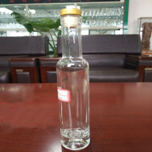 High quality super flint clear glass bottle with cork top