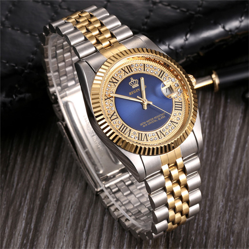 REGINALD Top Brand Luxury Busins Watch Men   316L Stainls Steel Quartz Wristwatch Man  Reloj Hombre