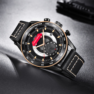 Pagani design 2767 classic gift gents quartz watch stylish Genuine Leather band 24 hour calendar Concise business set