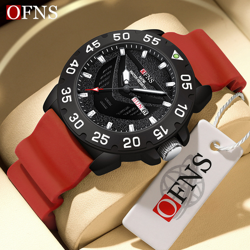 Ofns O'Fannie Cross-border Hot Quartz Watch Junior Senior high school Student Double Calendar Classic Simple Waterproof