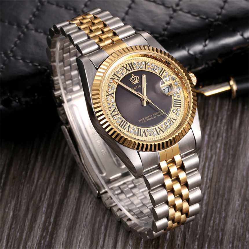 REGINALD Top Brand Luxury Busins Watch Men   316L Stainls Steel Quartz Wristwatch Man  Reloj Hombre