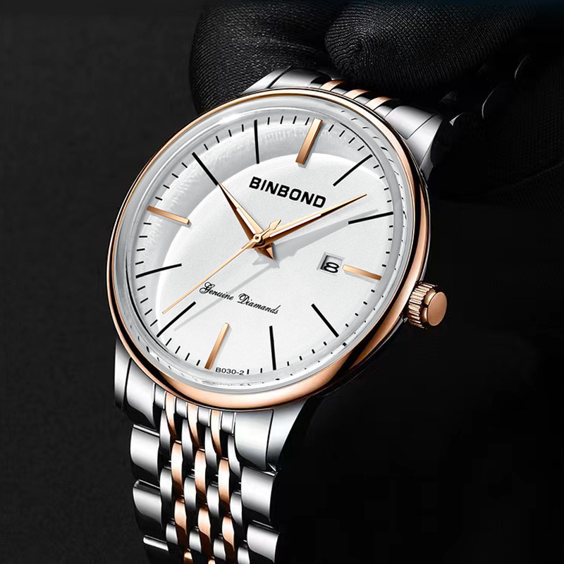 Binbang Watch Men's 2020 New Curved Screen Steel Belt Waterproof Internet Celebrous Luminous Ultra-thin Large D