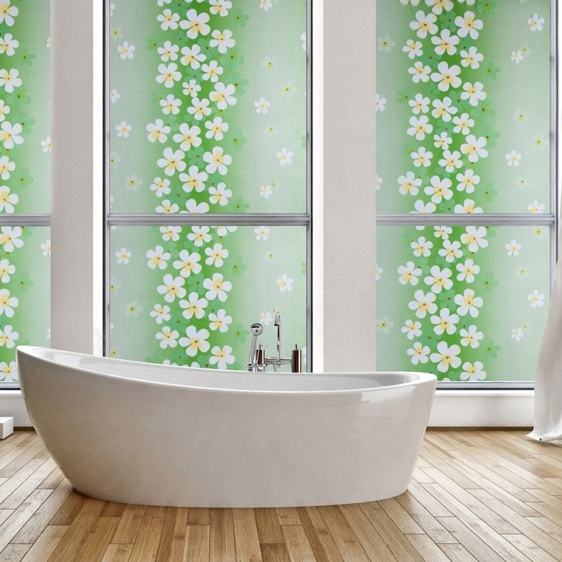 PVC Window Film Decorative Frosted Sliding Glass Bath Room Door stickers