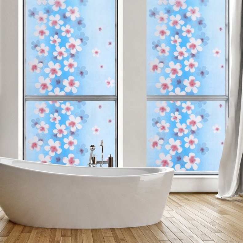 PVC Window Film Decorative Frosted Sliding Glass Bath Room Door stickers