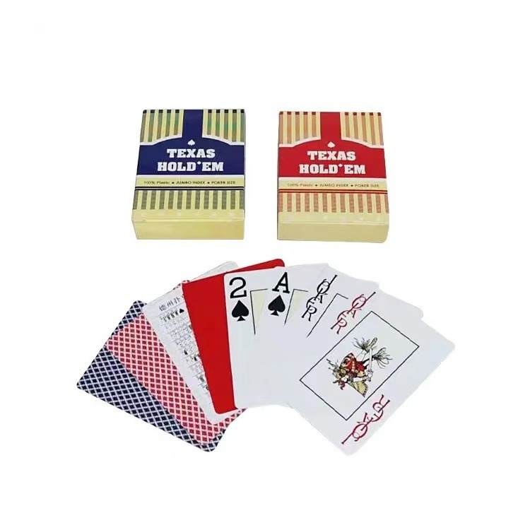 Texas Hold'em Red and Blue Plastic Playing Cards