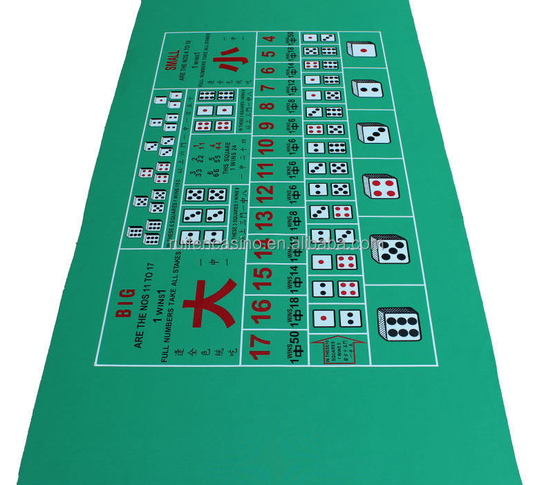 36*72inch Green Sure Stick Square Sic Bo Poker Table Rubber Mat