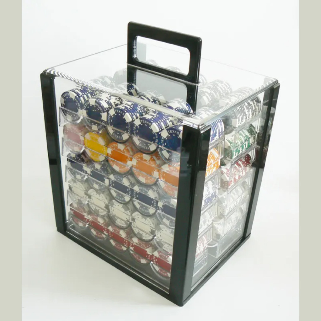 New Design Trends Hot Selling Items DG RUITEN 1000CT Acrylic Chip Carrier Birdcage  Poker Chip Case