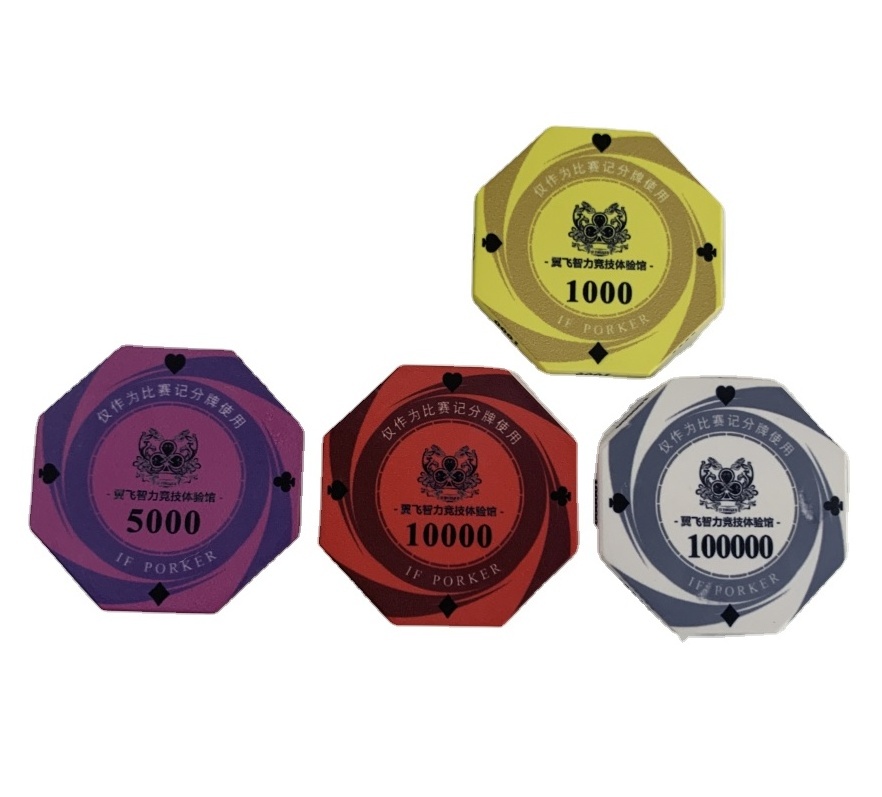 Hot Selling Customization DG RUITEN 44 MM Ceramic Poker  Chip For Casino Gambling Game