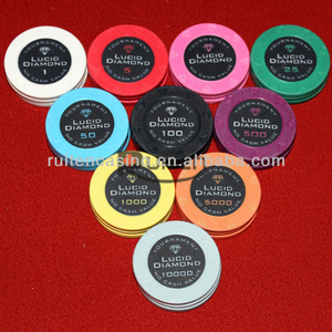 10g Ceramic Poker Chips Number Stickers for Poker Chip