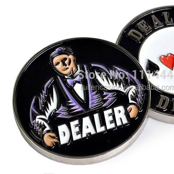 Double-sided Metal Large Dealer Texas Hold'em Chips Loaded And Pressed