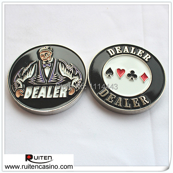 Double-sided Metal Large Dealer Texas Hold'em Chips Loaded And Pressed