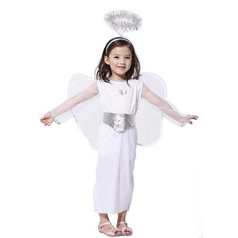 Sweet Little Girl Dress Up Party Goddess Role Play Fancy Dress Angel Wings Costume AGHC-017