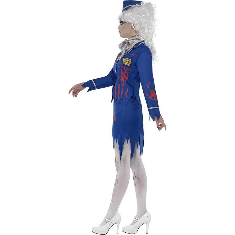 Adult Cosplay Halloween Zombie Cabin Attendant Zombie Stewardess Costume HCAD-027