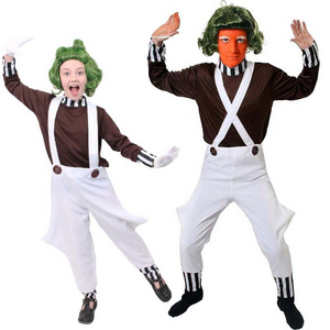 Halloween Willy Wonka And The Chocolate Factory Deluxe Oompa Loompa Costume For Men Boy MCAM-001