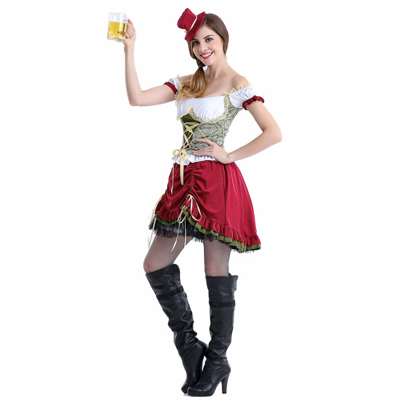 Wholesale Sexy Bavarian Beer Festival Adult Women Oktoberfest Costume CAAC-011