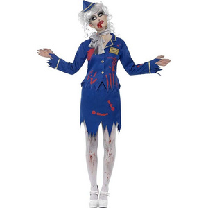 Adult Cosplay Halloween Zombie Cabin Attendant Zombie Stewardess Costume HCAD-027